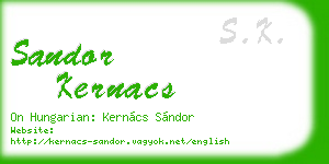 sandor kernacs business card